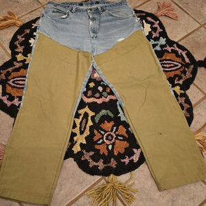 🔥🔥Two-Tone Western Double Knee Rugged Wrangler Distressed Jeans🔥🔥  36W X 32L